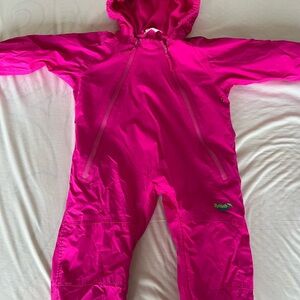 Splashy brand  Bright Pink Fleece lined 1 piece waterproof suit.